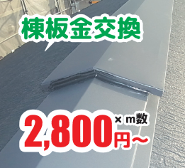棟板金交換：2,800円〜/m数